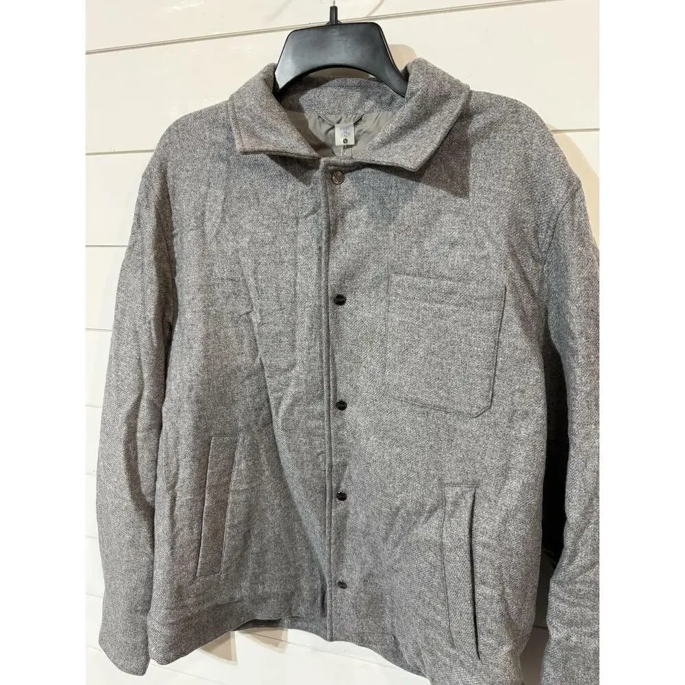 Herno Men's Gray Flannel Shirt Jacket 52 RTL: $990.00